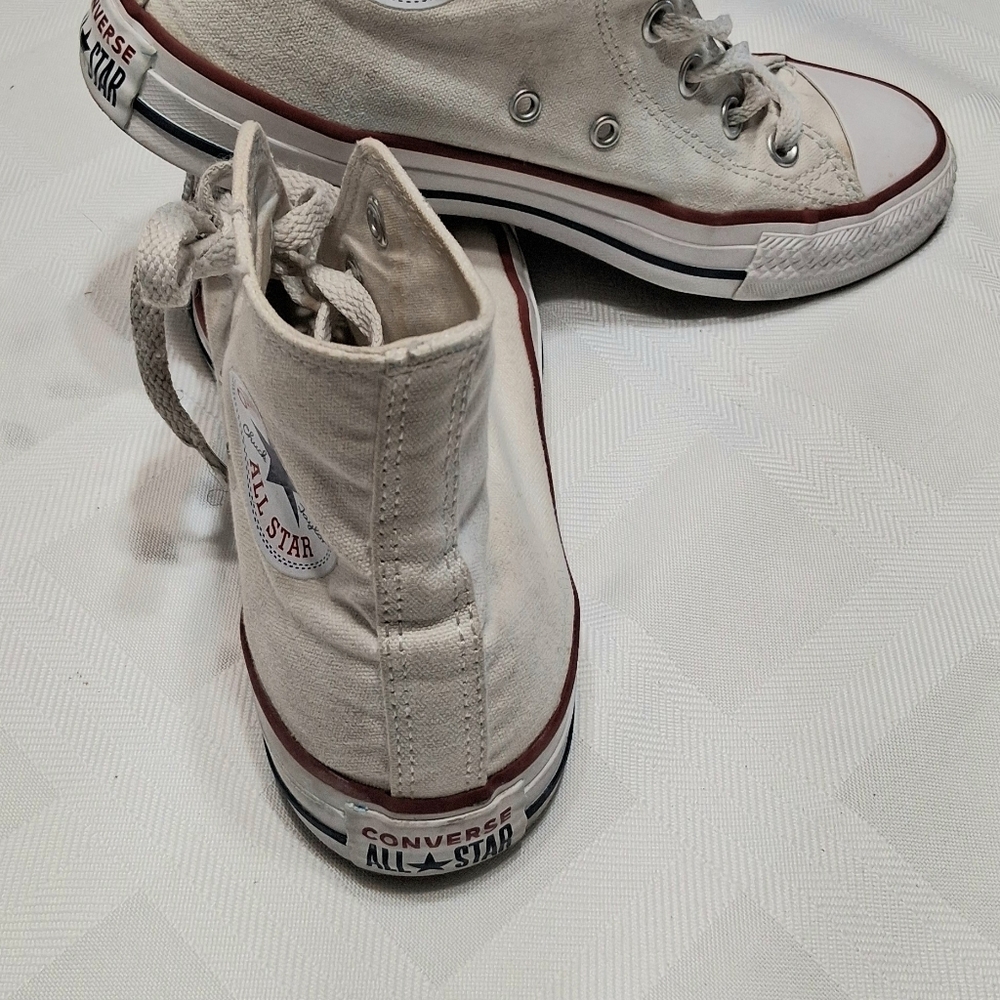 Converse High-Top Sneakers in White Canvas Men Size 6 - Picture 8 of 10